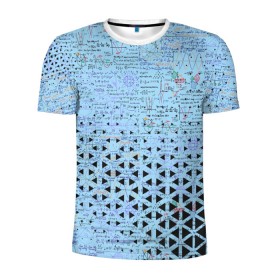 Мужская футболка 3D спортивная с принтом Математика в Санкт-Петербурге, 100% полиэстер с улучшенными характеристиками | приталенный силуэт, круглая горловина, широкие плечи, сужается к линии бедра | графики | математика | студенты | теоремы | формулы