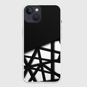 Чехол для iPhone 13 с принтом BLACK GEOMETRY в Санкт-Петербурге,  |  | abstraction | geometry | optic | optical | pattern | visual | абстракция | геометрия | линии | оптические | оптический узор | полосы | психоделика | разводы | текстуры | узор | узоры | фрактал