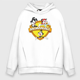 Мужское худи Oversize хлопок с принтом Animaniacs Уорнер в Санкт-Петербурге, френч-терри — 70% хлопок, 30% полиэстер. Мягкий теплый начес внутри —100% хлопок | боковые карманы, эластичные манжеты и нижняя кромка, капюшон на магнитной кнопке | Тематика изображения на принте: animaniacs | dot warner | vdpartat | wakko warner | yakko warner | вакко уорнер | дот уорнер | озорные анимашки | якко уорнер