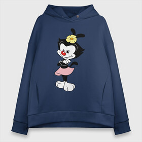 Женское худи Oversize хлопок с принтом Дот Уорнер Animaniacs в Санкт-Петербурге, френч-терри — 70% хлопок, 30% полиэстер. Мягкий теплый начес внутри —100% хлопок | боковые карманы, эластичные манжеты и нижняя кромка, капюшон на магнитной кнопке | Тематика изображения на принте: animaniacs | dot warner | vdpartat | дот уорнер | озорные анимашки