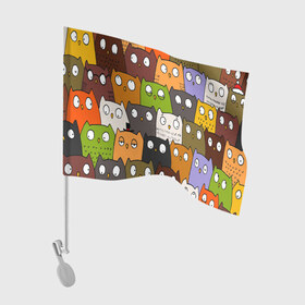 Флаг для автомобиля с принтом СОВЫ КОТИКИ в Санкт-Петербурге, 100% полиэстер | Размер: 30*21 см | cat | взгляд | кот | кот хипстер | котёнок | котятки | котятушки | кошечки | кошка | мордочка