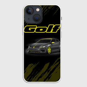 Чехол для iPhone 13 mini с принтом Volkswagen Golf | Фольксваген Гольф (Z) в Санкт-Петербурге,  |  | amarok | arteon | caravelle | golf | polo | scirocco | teramont | tiguan | touareg | transporter | volkswagen | vw | wv | авто | автомобиль | ам | бренд | карбон | машина | машины | народный автомобиль | фольксваген