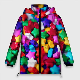 Женская зимняя куртка 3D с принтом Разноцветные звездочки звезды в Санкт-Петербурге, верх — 100% полиэстер; подкладка — 100% полиэстер; утеплитель — 100% полиэстер | длина ниже бедра, силуэт Оверсайз. Есть воротник-стойка, отстегивающийся капюшон и ветрозащитная планка. 

Боковые карманы с листочкой на кнопках и внутренний карман на молнии | star | детали | звезды | конструктор | мозаика | радужный | разноцветные звездочки | смело | яркий