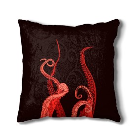Подушка 3D с принтом Red Octopus в Санкт-Петербурге, наволочка – 100% полиэстер, наполнитель – холлофайбер (легкий наполнитель, не вызывает аллергию). | состоит из подушки и наволочки. Наволочка на молнии, легко снимается для стирки | Тематика изображения на принте: 