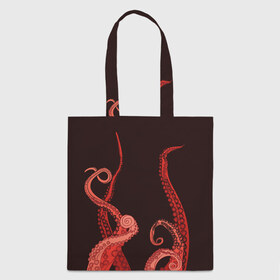 Сумка 3D повседневная с принтом Red Octopus в Санкт-Петербурге, 100% полиэстер | Плотность: 200 г/м2; Размер: 34×35 см; Высота лямок: 30 см | 
