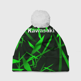 Шапка 3D c помпоном с принтом Kawasaki в Санкт-Петербурге, 100% полиэстер | универсальный размер, печать по всей поверхности изделия | kawasaki | moto | дорога | кавасаки | машина | мотокросс | мотоцикл | мотоциклы