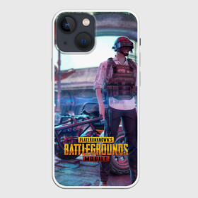 Чехол для iPhone 13 mini с принтом Pubg в Санкт-Петербурге,  |  | battleground | game | gamer | playerunknown battleground | pubg | pubg mobile | royal battle | битва | детские | игра | мужские | оружие | пабж