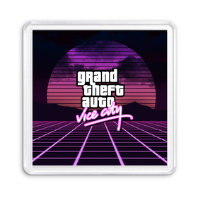 Магнит 55*55 с принтом GTA VICE CITY в Санкт-Петербурге, Пластик | Размер: 65*65 мм; Размер печати: 55*55 мм | grand theft auto | grove street | grove street 4 life | gta | gta 4 | gta 5 | gta sa | gta v | gta vice city | neon | samp | san andreas | vice city | грув стрит | игры | неон | самп | сан андреас