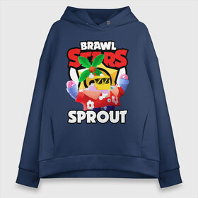 Женское худи Oversize хлопок с принтом BRAWL STARS SPROUT в Санкт-Петербурге, френч-терри — 70% хлопок, 30% полиэстер. Мягкий теплый начес внутри —100% хлопок | боковые карманы, эластичные манжеты и нижняя кромка, капюшон на магнитной кнопке | bibi | brawl stars | coach mike | crow | gale | leon | leon shark | max | mecha crow | mortis | mr.p | nani | phoenix | sally leon | sandy | spike | sprout | tara | virus 8 bit | werewolf | ворон | оборотень