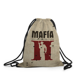 Рюкзак-мешок 3D с принтом Mafia 2 в Санкт-Петербурге, 100% полиэстер | плотность ткани — 200 г/м2, размер — 35 х 45 см; лямки — толстые шнурки, застежка на шнуровке, без карманов и подкладки | Тематика изображения на принте: 2 | 2020 | definitive | edition | mafia | банда | вито | гангстеры | герои | дон | игра | капоне | компьютерная | корлеоне | крестный | культ | мафия | мешковина | настольная | отец | персонаж | фильм