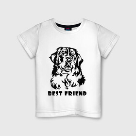 Детская футболка хлопок с принтом BEST FRIEND | ЛУЧШИЙ ДРУГ (Z) в Санкт-Петербурге, 100% хлопок | круглый вырез горловины, полуприлегающий силуэт, длина до линии бедер | best friend | dog | doggie | doggy | друг человека | другу | кинолог | лабрадор | мохнатый | пес | пёсель | пёсик | подарок | подруге | собака | собакен | собаки | собачка | собачнику