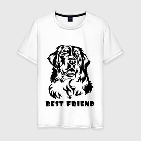 Мужская футболка хлопок с принтом BEST FRIEND | ЛУЧШИЙ ДРУГ (Z) в Санкт-Петербурге, 100% хлопок | прямой крой, круглый вырез горловины, длина до линии бедер, слегка спущенное плечо. | best friend | dog | doggie | doggy | друг человека | другу | кинолог | лабрадор | мохнатый | пес | пёсель | пёсик | подарок | подруге | собака | собакен | собаки | собачка | собачнику