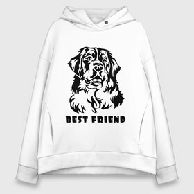 Женское худи Oversize хлопок с принтом BEST FRIEND (Z) в Санкт-Петербурге, френч-терри — 70% хлопок, 30% полиэстер. Мягкий теплый начес внутри —100% хлопок | боковые карманы, эластичные манжеты и нижняя кромка, капюшон на магнитной кнопке | best friend | dog | doggie | doggy | друг человека | другу | кинолог | лабрадор | мохнатый | пес | пёсель | пёсик | подарок | подруге | собака | собакен | собаки | собачка | собачнику