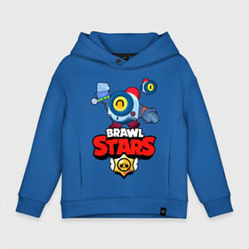 Детское худи Oversize хлопок с принтом Nani - Brawl Stars в Санкт-Петербурге, френч-терри — 70% хлопок, 30% полиэстер. Мягкий теплый начес внутри —100% хлопок | боковые карманы, эластичные манжеты и нижняя кромка, капюшон на магнитной кнопке | бравл | бравлер | бравлпасс | бравлстарс | бравлстарсигра | бравлстарсновыйперс | бравлы | нани | робот