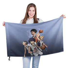 Флаг 3D с принтом команда мечты в Санкт-Петербурге, 100% полиэстер | плотность ткани — 95 г/м2, размер — 67 х 109 см. Принт наносится с одной стороны | ahiru no sora | аниме | баскетбол | манга | спорт