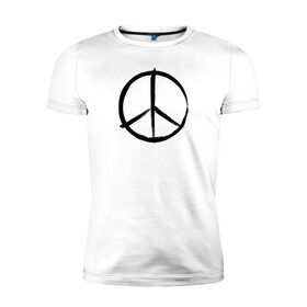 Мужская футболка хлопок Slim с принтом Pacific в Санкт-Петербурге, 92% хлопок, 8% лайкра | приталенный силуэт, круглый вырез ворота, длина до линии бедра, короткий рукав | pacific | без оружия | мир | рок | свобода