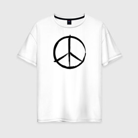Женская футболка хлопок Oversize с принтом Pacific в Санкт-Петербурге, 100% хлопок | свободный крой, круглый ворот, спущенный рукав, длина до линии бедер
 | pacific | без оружия | мир | рок | свобода