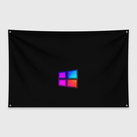 Флаг-баннер с принтом Windows 11 Remake в Санкт-Петербурге, 100% полиэстер | размер 67 х 109 см, плотность ткани — 95 г/м2; по краям флага есть четыре люверса для крепления | 