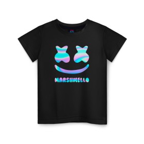 Детская футболка хлопок с принтом Marshmello в Санкт-Петербурге, 100% хлопок | круглый вырез горловины, полуприлегающий силуэт, длина до линии бедер | fortnite | marshmello | диджей | маршмелло | маршмеллоу | маршмелоу | музыка | фортнайт