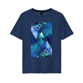 Женская футболка хлопок Oversize с принтом Синие дебри в Санкт-Петербурге, 100% хлопок | свободный крой, круглый ворот, спущенный рукав, длина до линии бедер
 | авторская фотография | красочно | макро | природа | растения | синий | фотография