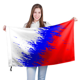 Флаг 3D с принтом Россия. в Санкт-Петербурге, 100% полиэстер | плотность ткани — 95 г/м2, размер — 67 х 109 см. Принт наносится с одной стороны | russia | герб | государство | наша раша | патриотизм | патриотичные | раша | россия | россия 2020 | страна | флаг | флаг россии | я русский