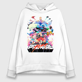 Женское худи Oversize хлопок с принтом PROMARE в Санкт-Петербурге, френч-терри — 70% хлопок, 30% полиэстер. Мягкий теплый начес внутри —100% хлопок | боковые карманы, эластичные манжеты и нижняя кромка, капюшон на магнитной кнопке | anime | fdpp | fire rеscue | mad burnish | promare | аниме | гало | лио | опалённые | пожарники | пожарные | промар