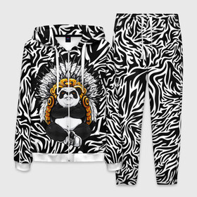 Мужской костюм 3D с принтом Мудрая Панда в Санкт-Петербурге, 100% полиэстер | Манжеты и пояс оформлены тканевой резинкой, двухслойный капюшон со шнурком для регулировки, карманы спереди | brand | kung fu | moda | panda | style | texture | бренд | кунг фу | кунгфу | мода | панденыш | панды | прикольные картинки | смайлы | стикербук | стиль | текстура | фон | эмодзи