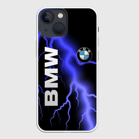 Чехол для iPhone 13 mini с принтом BMW в Санкт-Петербурге,  |  | bmw | авто | автомобиль | бмв | гроза | логотип | марка | машина | молния | надпись | текстура