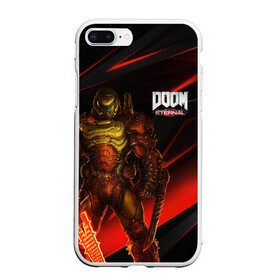 Чехол для iPhone 7Plus/8 Plus матовый с принтом DOOM ETERNAL в Санкт-Петербурге, Силикон | Область печати: задняя сторона чехла, без боковых панелей | Тематика изображения на принте: demons | devil | doom | doom eternal | doom guy | doom slayer | hell | iddqd | slayer | ад | демоны | дум | палач рока