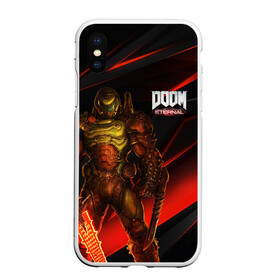 Чехол для iPhone XS Max матовый с принтом DOOM ETERNAL в Санкт-Петербурге, Силикон | Область печати: задняя сторона чехла, без боковых панелей | Тематика изображения на принте: demons | devil | doom | doom eternal | doom guy | doom slayer | hell | iddqd | slayer | ад | демоны | дум | палач рока