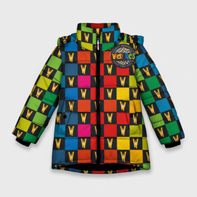 Зимняя куртка для девочек 3D с принтом Wacky Races Logo в Санкт-Петербурге, ткань верха — 100% полиэстер; подклад — 100% полиэстер, утеплитель — 100% полиэстер. | длина ниже бедра, удлиненная спинка, воротник стойка и отстегивающийся капюшон. Есть боковые карманы с листочкой на кнопках, утяжки по низу изделия и внутренний карман на молнии. 

Предусмотрены светоотражающий принт на спинке, радужный светоотражающий элемент на пуллере молнии и на резинке для утяжки. | vdosadir | wacky races | безумные гонки | ханна барбера