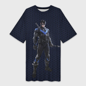 Платье-футболка 3D с принтом Nightwing в Санкт-Петербурге,  |  | batman | batman arkham knight | nightwing | vdzabma | бэтмен | бэтмен рыцарь аркхема | найтвинг