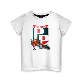 Детская футболка хлопок с принтом Peter Rerfect в Санкт-Петербурге, 100% хлопок | круглый вырез горловины, полуприлегающий силуэт, длина до линии бедер | vdosadir | wacky races | безумные гонки | ханна барбера