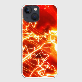 Чехол для iPhone 13 mini с принтом ОГНЕННАЯ МОЛНИЯ в Санкт-Петербурге,  |  | color | colour | electricity | glim | glow | light | lights | neon | power | shine | молния | напряжение | неоновый | разряд | стихия | ток | удар | электричество