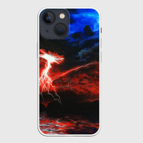 Чехол для iPhone 13 mini с принтом storm в Санкт-Петербурге,  |  | color | colour | electricity | glim | glow | light | lights | neon | power | shine | молния | напряжение | неоновый | разряд | стихия | ток | удар | электричество
