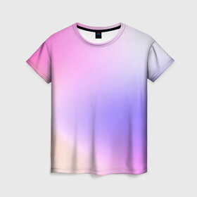 Женская футболка 3D с принтом светлый градиент розовый мода в Санкт-Петербурге, 100% полиэфир ( синтетическое хлопкоподобное полотно) | прямой крой, круглый вырез горловины, длина до линии бедер | без логотипов | градиент | желтый | краска | кремовый | легкий | мода | нежный | пастельный | переход | плавный | простой | розовый | светлый | сиреневый | тай дай | тайдай | фиолетовый