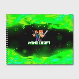 Альбом для рисования с принтом Minecraft 1 в Санкт-Петербурге, 100% бумага
 | матовая бумага, плотность 200 мг. | dungeons | game | logo | minecraft | герои | грифер | детские | зомби | игра | игроман | компьютерные | лого | логотип | логотипигры | майнкрафт | мечи | мобы | огонь | персонажи | песочница | подземелья | симулятор