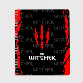 Тетрадь с принтом The Witcher в Санкт-Петербурге, 100% бумага | 48 листов, плотность листов — 60 г/м2, плотность картонной обложки — 250 г/м2. Листы скреплены сбоку удобной пружинной спиралью. Уголки страниц и обложки скругленные. Цвет линий — светло-серый
 | netflix | the witcher | американский сериал | ве витчер | ведьмак | геральт | игра | кино | нетфликс | популярные иллюстрации | сериал | сериалы | фильмы | фэнтези