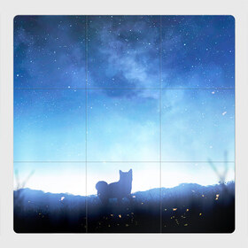 Магнитный плакат 3Х3 с принтом силуэт корги ночь космос дымка в Санкт-Петербурге, Полимерный материал с магнитным слоем | 9 деталей размером 9*9 см | аниме | арт | дымка | звезды | корги | космос | мультик | мультяшно | небо | песик | рассвет | рисунок | силуэт | собака | собачка | фанарт | щенок