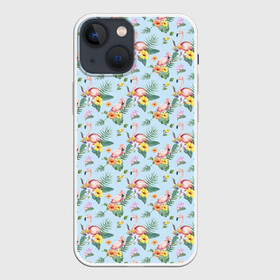 Чехол для iPhone 13 mini с принтом ФЛАМИНГО в Санкт-Петербурге,  |  | summer | летние принты | лето | лето 2020 | пляж | фламинго
