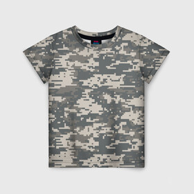 Детская футболка 3D с принтом Цифровой камуфляж в Санкт-Петербурге, 100% гипоаллергенный полиэфир | прямой крой, круглый вырез горловины, длина до линии бедер, чуть спущенное плечо, ткань немного тянется | camo | camouflage | digital | military | pixel | армия | битва | военный | война | войска | войсковой | городской | для пустыни | камуфляж | милитари | нато | натовский | пиксели | пиксельный | пустынный | страйкболл