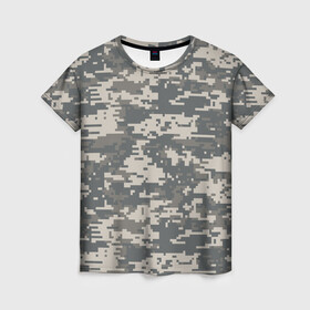 Женская футболка 3D с принтом Цифровой камуфляж в Санкт-Петербурге, 100% полиэфир ( синтетическое хлопкоподобное полотно) | прямой крой, круглый вырез горловины, длина до линии бедер | camo | camouflage | digital | military | pixel | армия | битва | военный | война | войска | войсковой | городской | для пустыни | камуфляж | милитари | нато | натовский | пиксели | пиксельный | пустынный | страйкболл