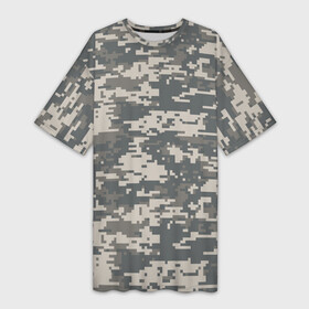 Платье-футболка 3D с принтом Цифровой камуфляж в Санкт-Петербурге,  |  | camo | camouflage | digital | military | pixel | армия | битва | военный | война | войска | войсковой | городской | для пустыни | камуфляж | милитари | нато | натовский | пиксели | пиксельный | пустынный | страйкболл