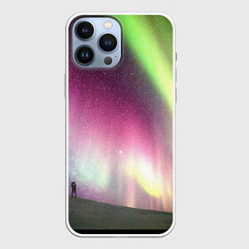 Чехол для iPhone 13 Pro Max с принтом Северное сияние в Санкт-Петербурге,  |  | love | northern lights | romantic | влюбленная пара | девушка и парень | любовь | он и она | поцелуй | романтика | северная сияние