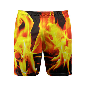 Мужские шорты спортивные с принтом В ОГНЕ в Санкт-Петербурге,  |  | fire | в огне | взрыв | огненный | огонь | пожар | текстура