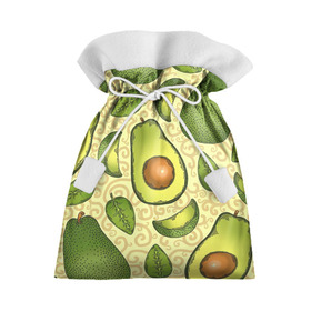 Подарочный 3D мешок с принтом Авокадо в Санкт-Петербурге, 100% полиэстер | Размер: 29*39 см | Тематика изображения на принте: авокадо | зеленый | лайм | листок