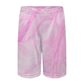 Детские спортивные шорты 3D с принтом розовые разводы краска зефир в Санкт-Петербурге,  100% полиэстер
 | пояс оформлен широкой мягкой резинкой, ткань тянется
 | абстракция | зефир | краска. разводы | нежный | повседневный | простой | светлый