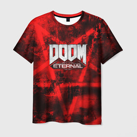 Мужская футболка 3D с принтом Doom Eternal в Санкт-Петербурге, 100% полиэфир | прямой крой, круглый вырез горловины, длина до линии бедер | bethesda softworks | doom eternal | doomguy | id software | демоны | дум этернал | марс | палач рока | этернал