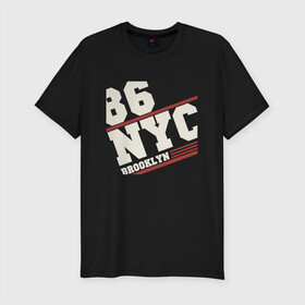 Мужская футболка хлопок Slim с принтом 1986 New York Brooklyn в Санкт-Петербурге, 92% хлопок, 8% лайкра | приталенный силуэт, круглый вырез ворота, длина до линии бедра, короткий рукав | 1986 | bronx | brooklyn | city | manhattan | new york | queens | retro | staten island | usa | vintage | бронкс | бруклин | винтаж | джерси | квинс | мантэттен | манхеттен | манхэттэн | нью джерси | нью йорк | остров | ретро | стейтен айленд | сш
