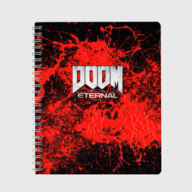 Тетрадь с принтом Doom Eternal в Санкт-Петербурге, 100% бумага | 48 листов, плотность листов — 60 г/м2, плотность картонной обложки — 250 г/м2. Листы скреплены сбоку удобной пружинной спиралью. Уголки страниц и обложки скругленные. Цвет линий — светло-серый
 | bethesda softworks | doom eternal | doomguy | id software | демоны | дум этернал | марс | палач рока | этернал